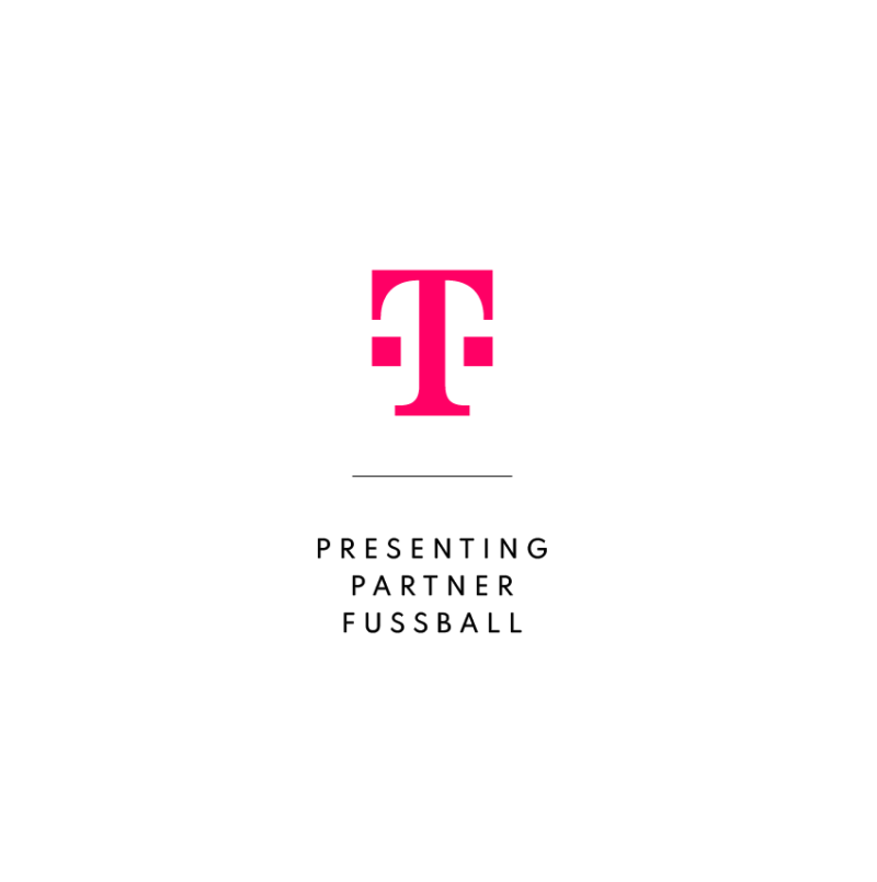 Logo Telekom als Presenting Partner der Fußball-Wettbewerbe