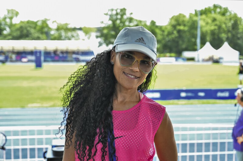 The photo shows Maria Reresa Parilla Gomez, the mother of an athlete and a participant in the family program at the World Games in Berlin.  