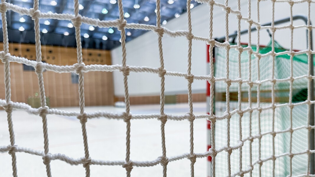 Das Foto zeigt ein Handballtor von hinten und das Netz, das den Ball stoppen soll.