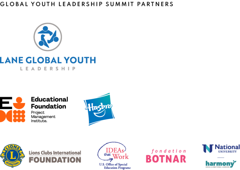 Die Logoleiste zeigt alle Partner des Global Youth Leadership Summits. 