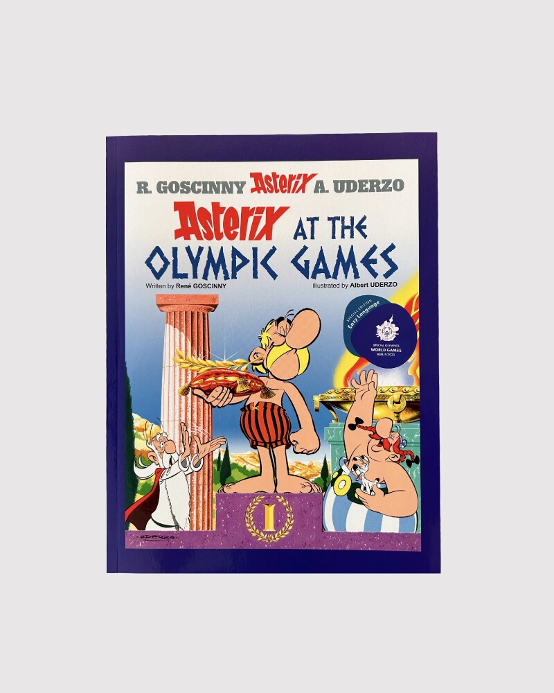 The photo shows the cover of Asterix & Obelix. In addition, our logo and the inscription "Easy Language" can be seen.