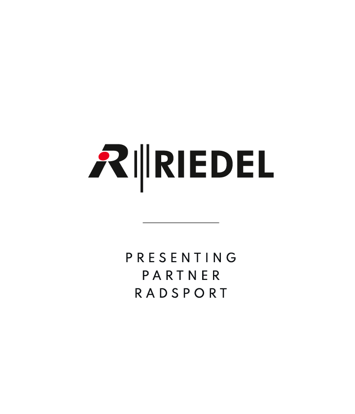 Das Logo von Riedel Communications als Presenting Partner Radsport