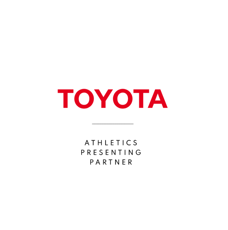 Logo Toyota as presenting partner of the athletics competitions